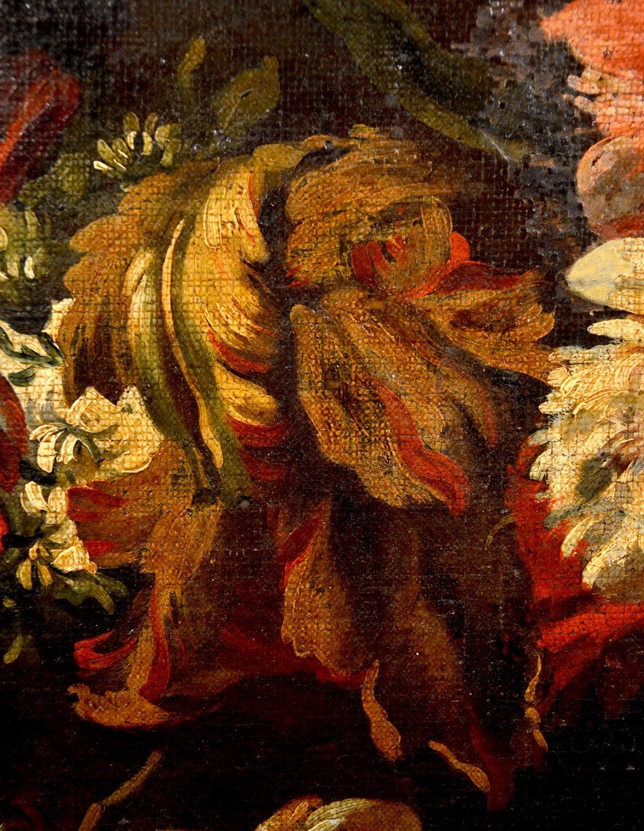 Natura morta con festone di fiori e frutta, Aniello Ascione (Napoli, notizie dal 1680 al 1708)-photo-2