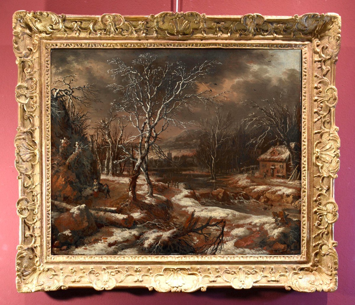 Paesaggio invernale con viandanti, Nicolaes Molenaer (Haarlem 1630 ca - 1676)