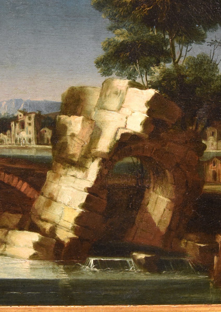  Paolo Anesi (Roma 1697 - 1773), Paesaggio fluviale della campagna laziale-photo-4