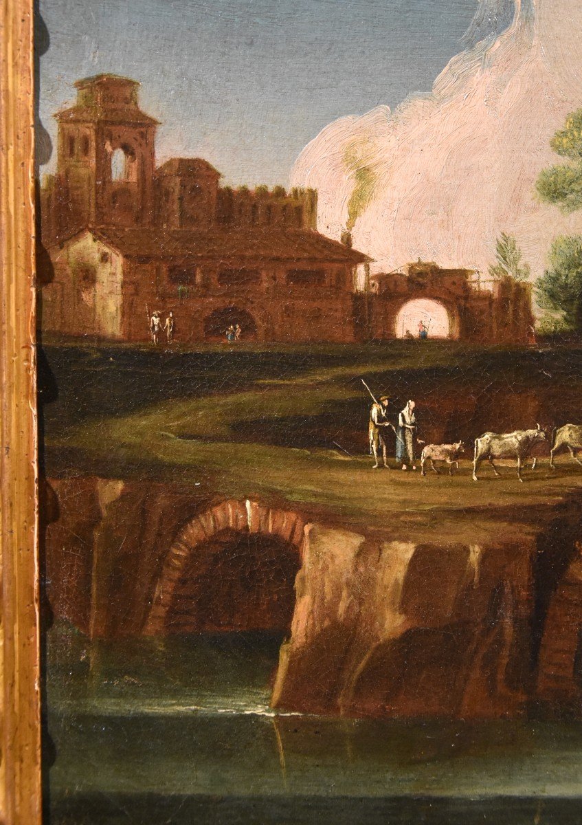  Paolo Anesi (Roma 1697 - 1773), Paesaggio fluviale della campagna laziale-photo-5