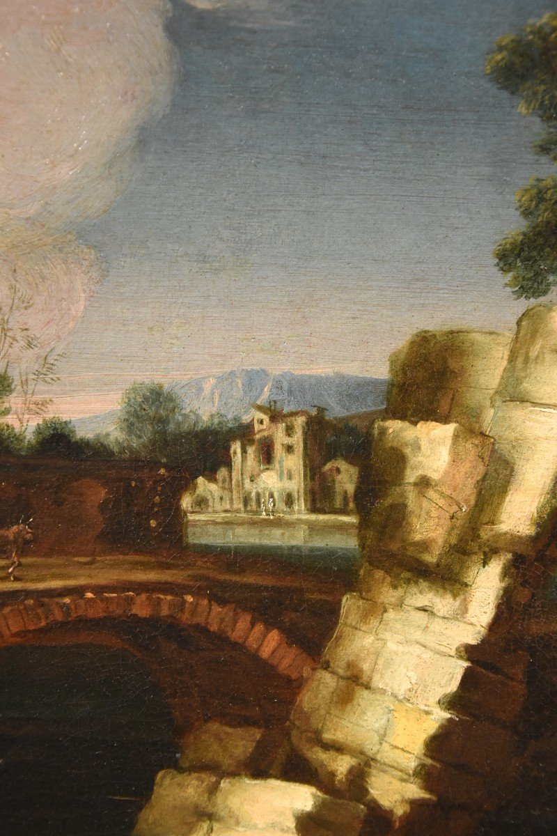  Paolo Anesi (Roma 1697 - 1773), Paesaggio fluviale della campagna laziale-photo-6