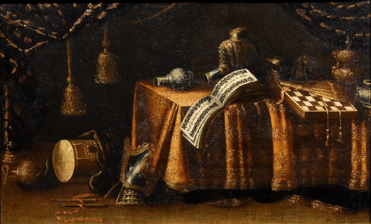 Natura morta con vaitas, Francesco Noletti (Malta 1611-Roma 1654) Bottega/cerchia