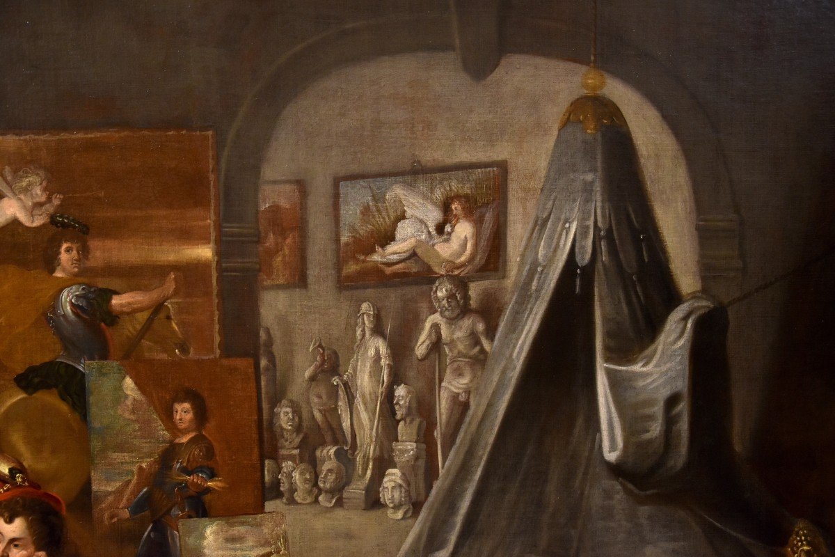 Balthasar Van Den Bossche (1681 - 1715) , Alessandro Magno e Campaspe nello studio del pittore Apelle,-photo-4