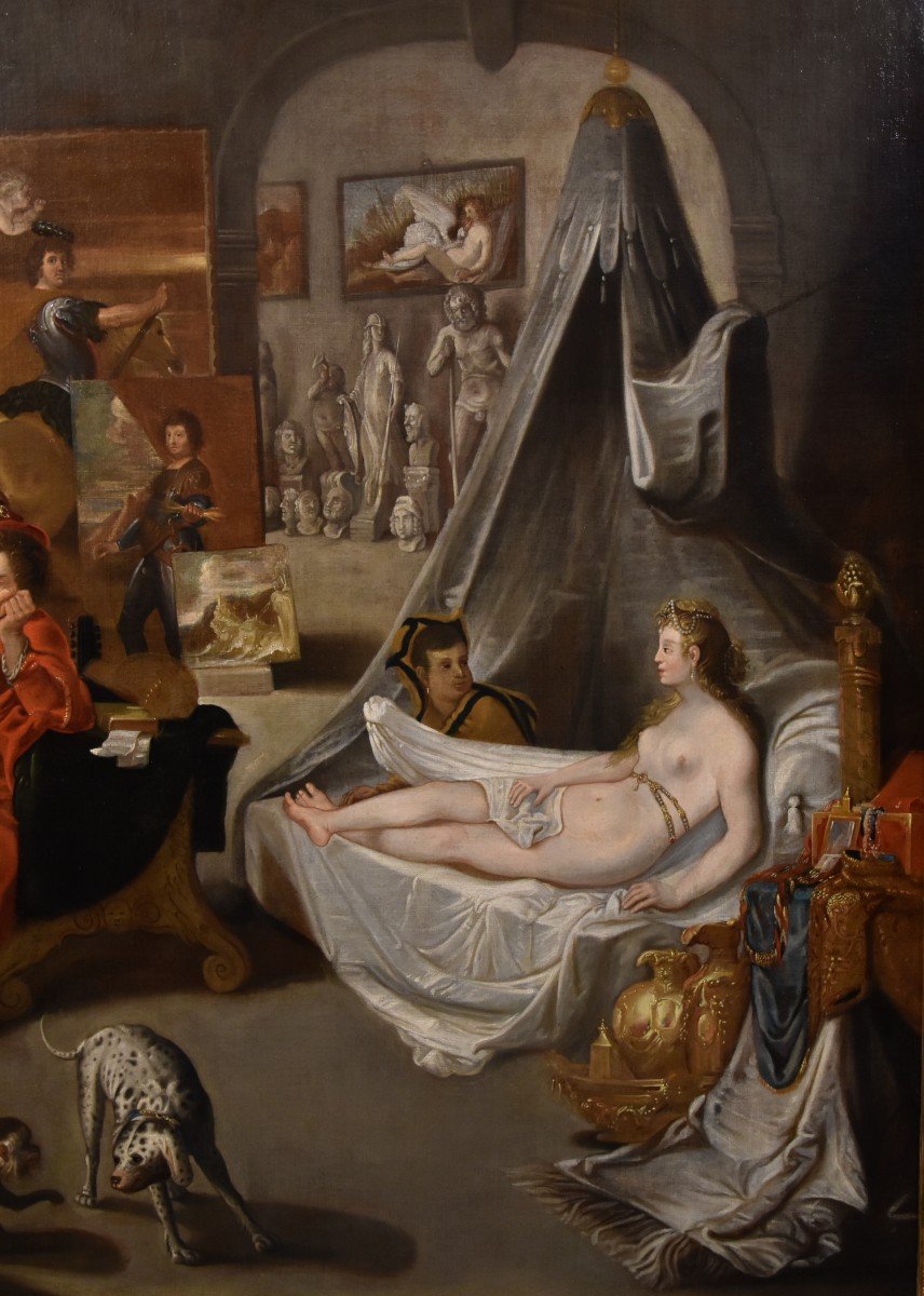 Balthasar Van Den Bossche (1681 - 1715) , Alessandro Magno e Campaspe nello studio del pittore Apelle,-photo-6