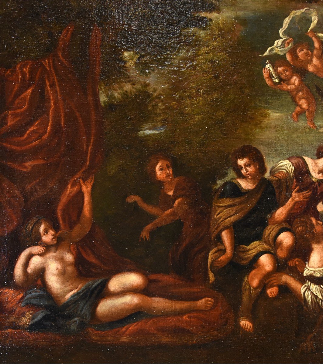 Diana e le sue ninfe sorprese da Atteone, Francesco Albani (Bologna 1578 - 1660) bottega di -photo-1