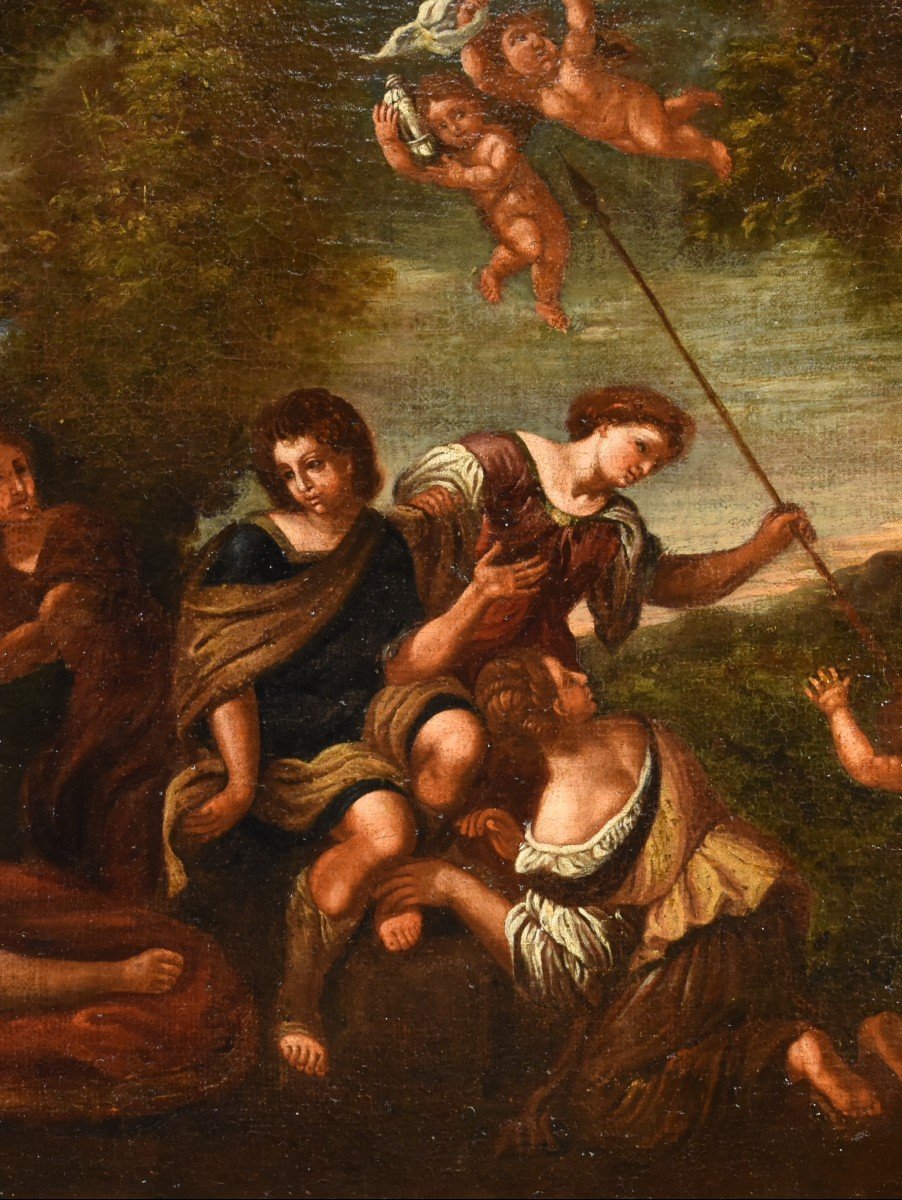 Diana e le sue ninfe sorprese da Atteone, Francesco Albani (Bologna 1578 - 1660) bottega di -photo-2