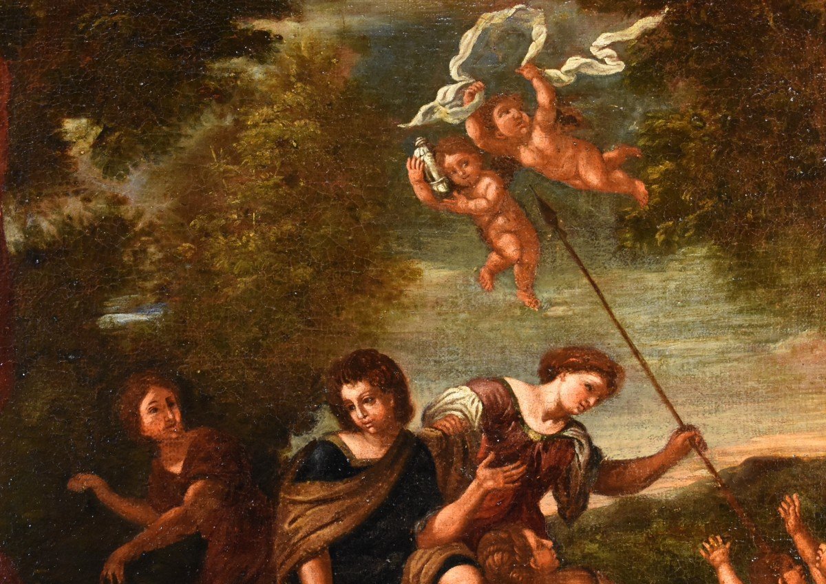 Diana e le sue ninfe sorprese da Atteone, Francesco Albani (Bologna 1578 - 1660) bottega di -photo-3