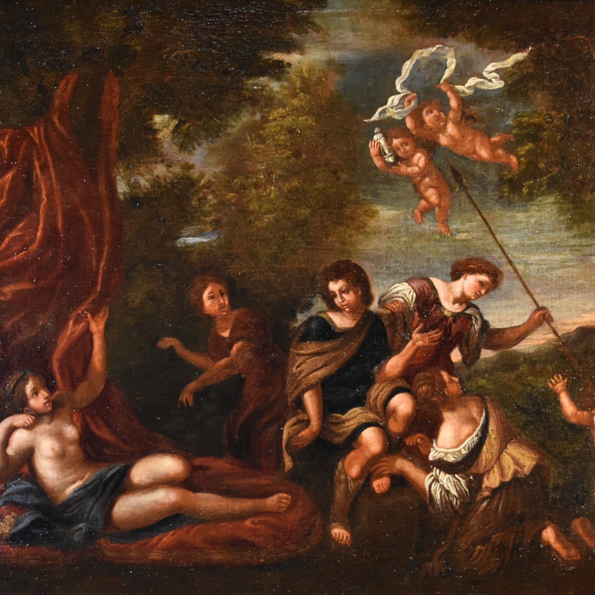 Diana e le sue ninfe sorprese da Atteone, Francesco Albani (Bologna 1578 - 1660) bottega di -photo-7