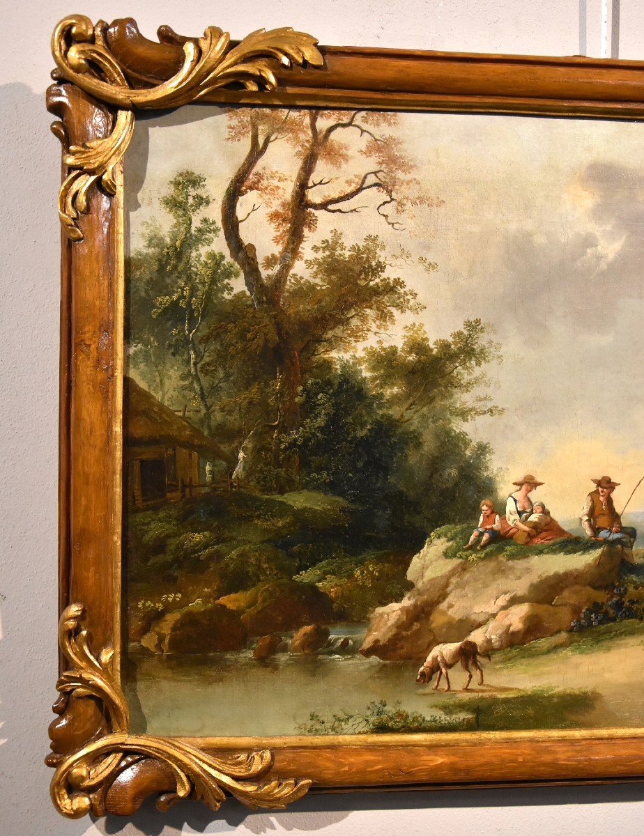 Paesaggio con fiume e pastori in riposo, Francesco Zuccarelli (1702 - 1788) cerchia di-photo-1