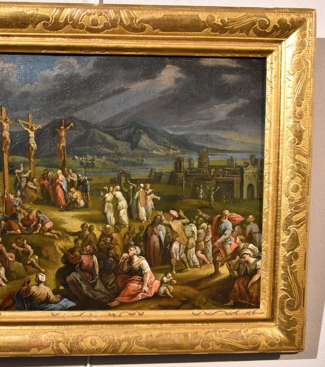 Paesaggio fantastico con la Crocifissione di Cristo, Scipione Compagno (Napoli 1624 - 1680)-photo-4