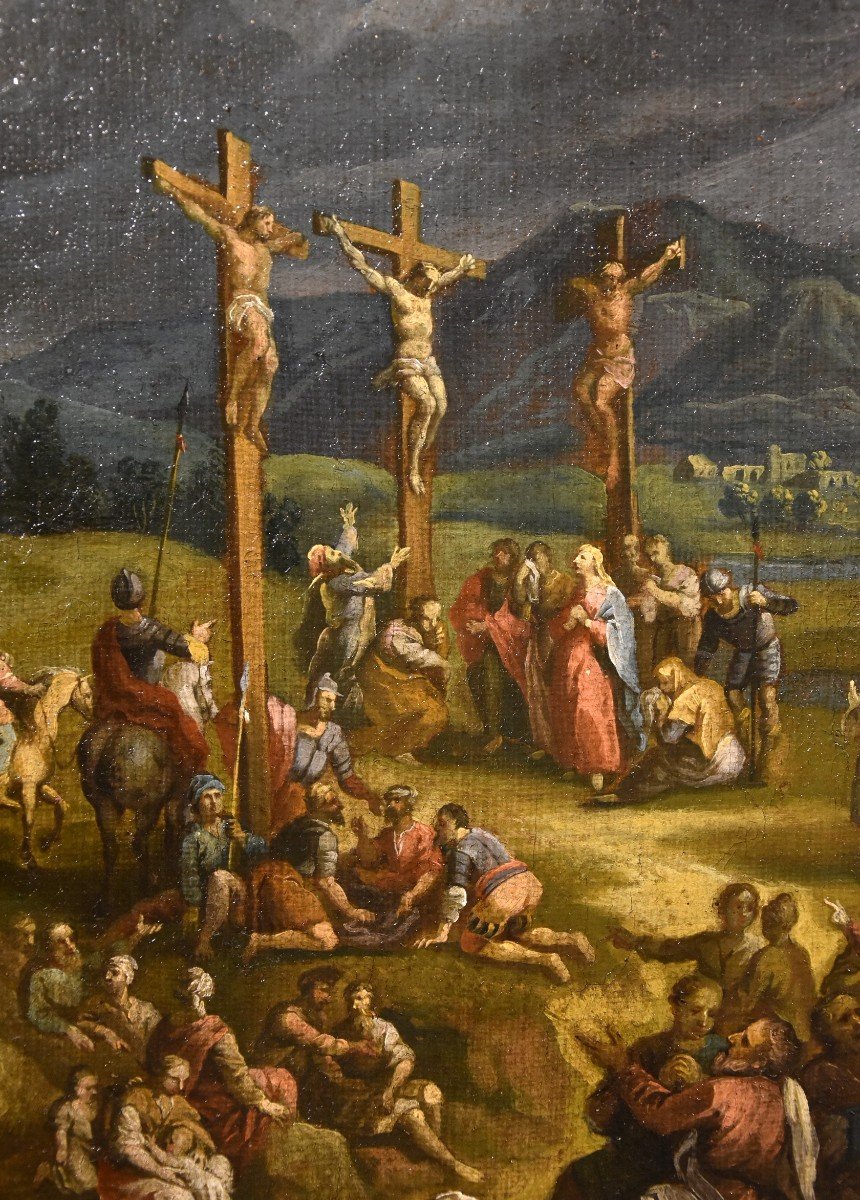 Paesaggio fantastico con la Crocifissione di Cristo, Scipione Compagno (Napoli 1624 - 1680)-photo-1