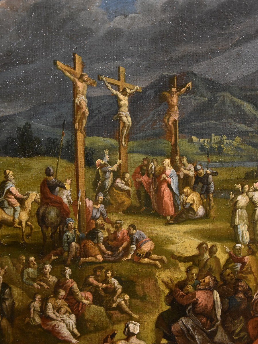 Paesaggio fantastico con la Crocifissione di Cristo, Scipione Compagno (Napoli 1624 - 1680)-photo-6