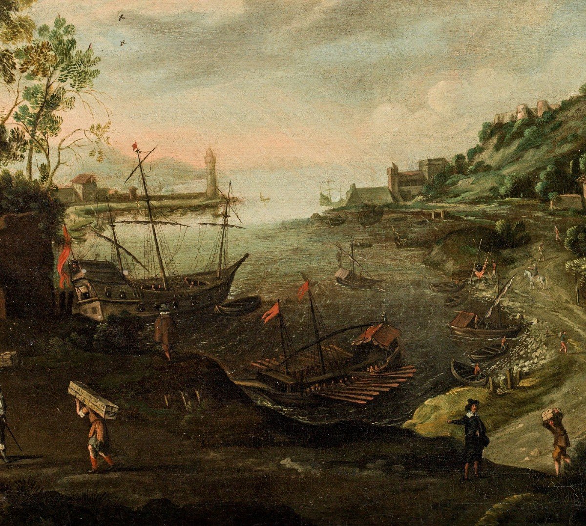 Paesaggio marino di fantasia, Marten van Valckenborch (Belgio 1535 - Francoforte 1612) cerchia-photo-3