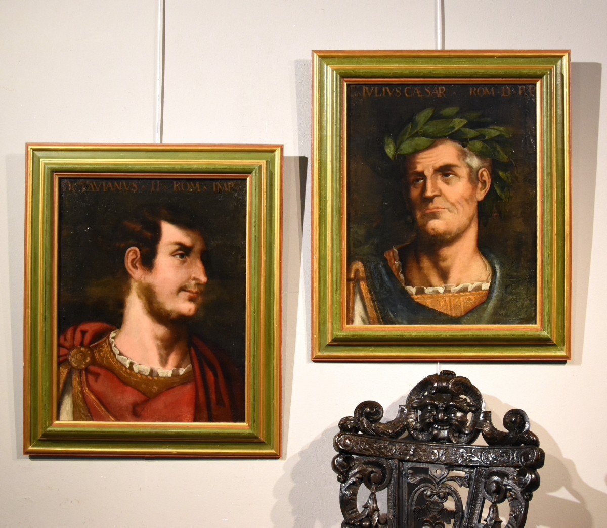 Gli imperatori romani Augusto e Giulio Cesare, seguace di Tiziano Vecellio-photo-4