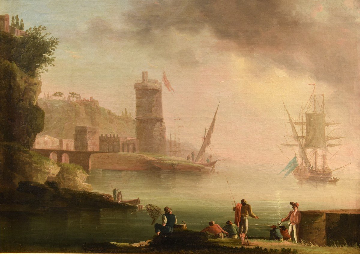 Veduta costiera al tramonto, Atelier di Charles François Grenier de Marseille (1700 –1782)-photo-3