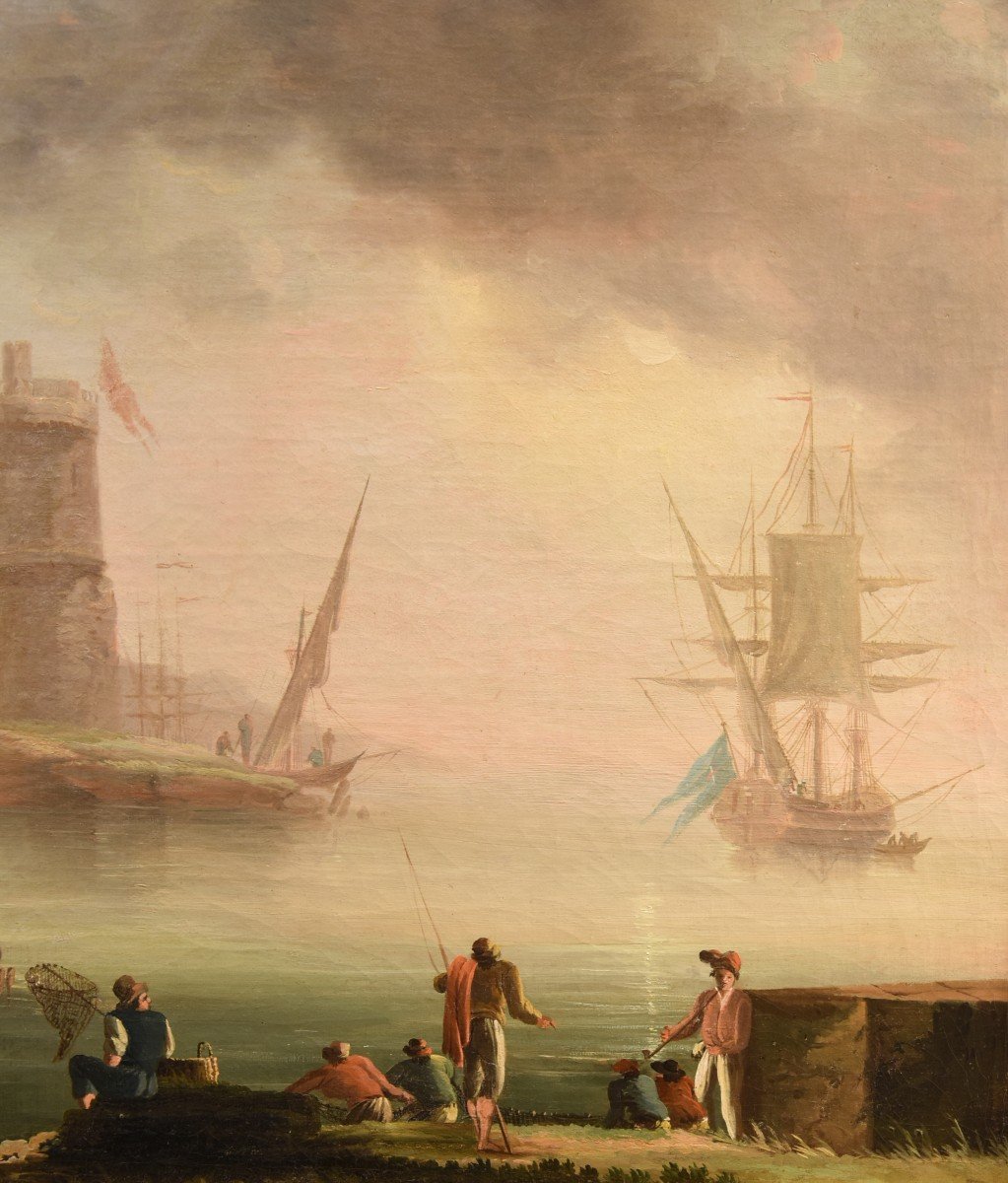 Veduta costiera al tramonto, Atelier di Charles François Grenier de Marseille (1700 –1782)-photo-4