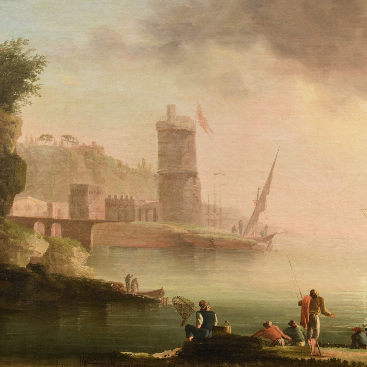 Veduta costiera al tramonto, Atelier di Charles François Grenier de Marseille (1700 –1782)-photo-2