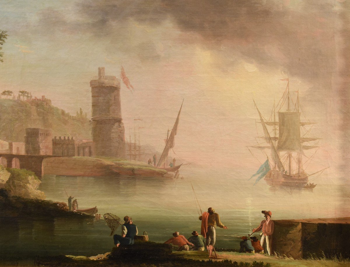 Veduta costiera al tramonto, Atelier di Charles François Grenier de Marseille (1700 –1782)-photo-5