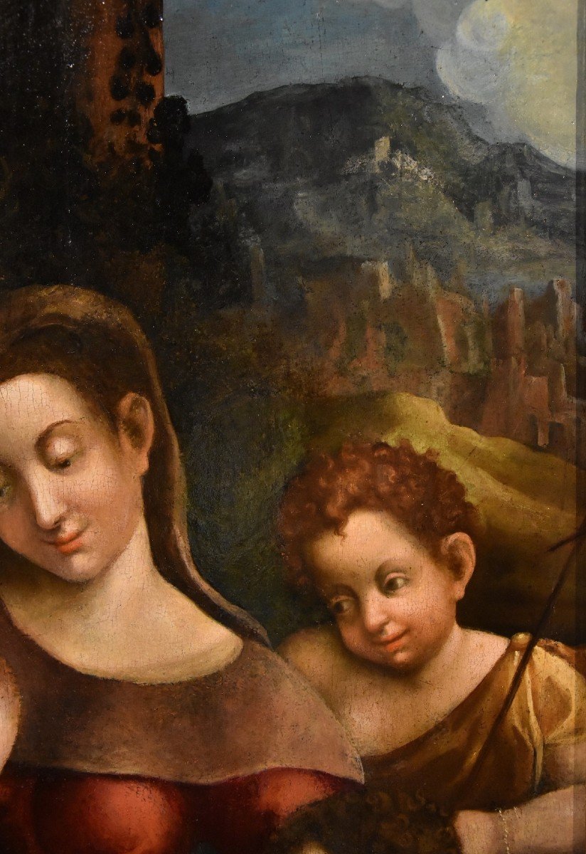 Madonna col Bambino, due angeli e Giovanni Battista, Scuola di Antonio Allegri, Correggio-photo-2