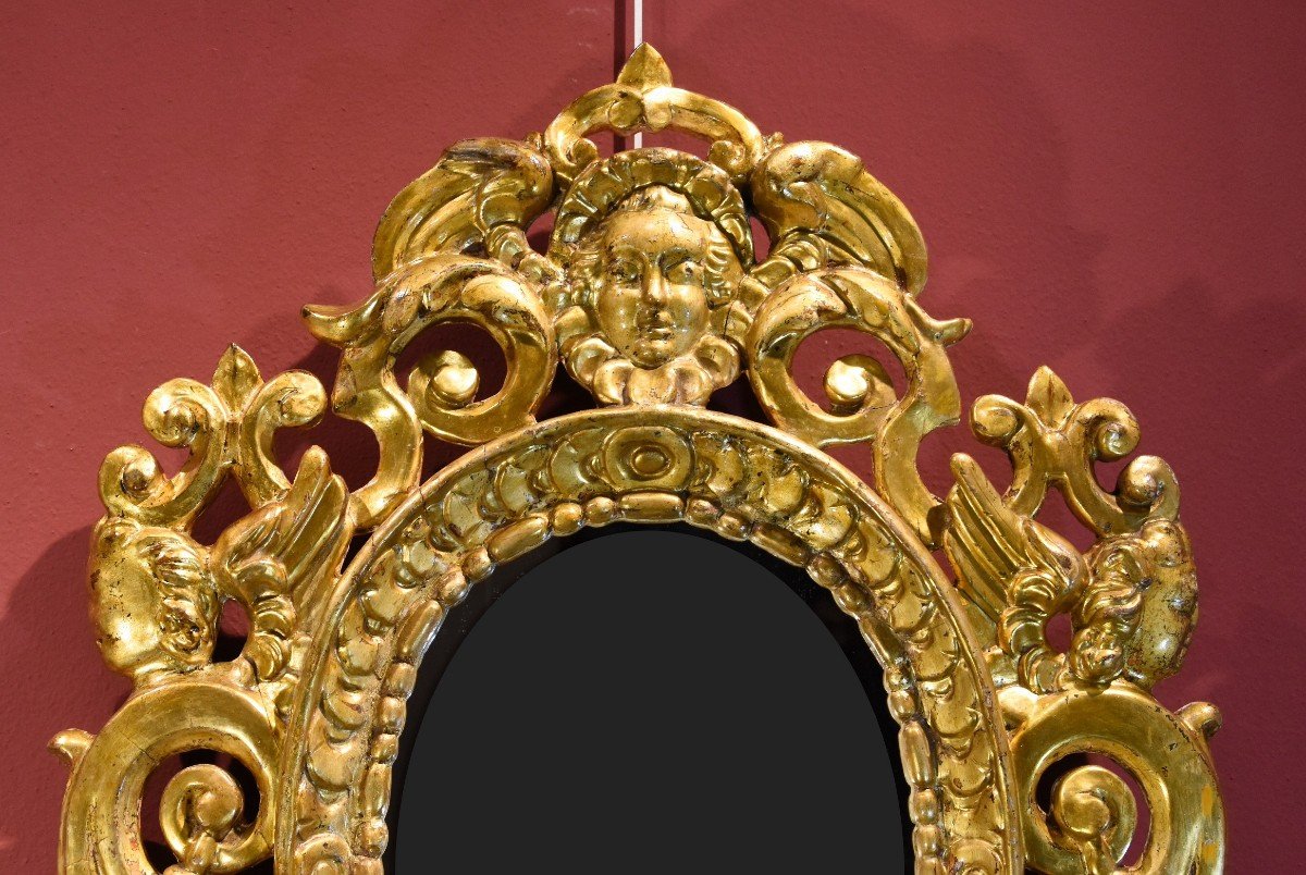 Coppia di specchiere intagliate e dorate ‘alla Sansovino’, Venezia XVIII secolo-photo-2