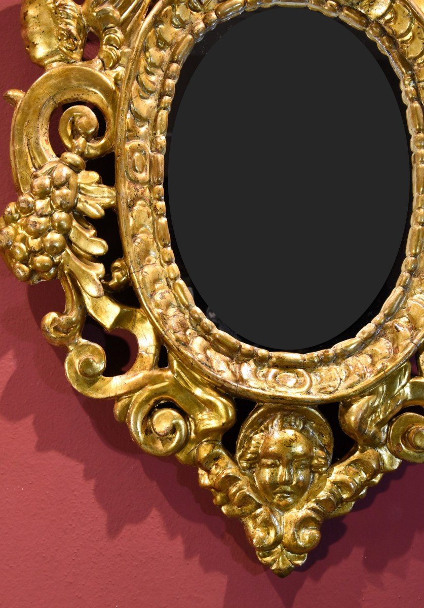Coppia di specchiere intagliate e dorate ‘alla Sansovino’, Venezia XVIII secolo-photo-4