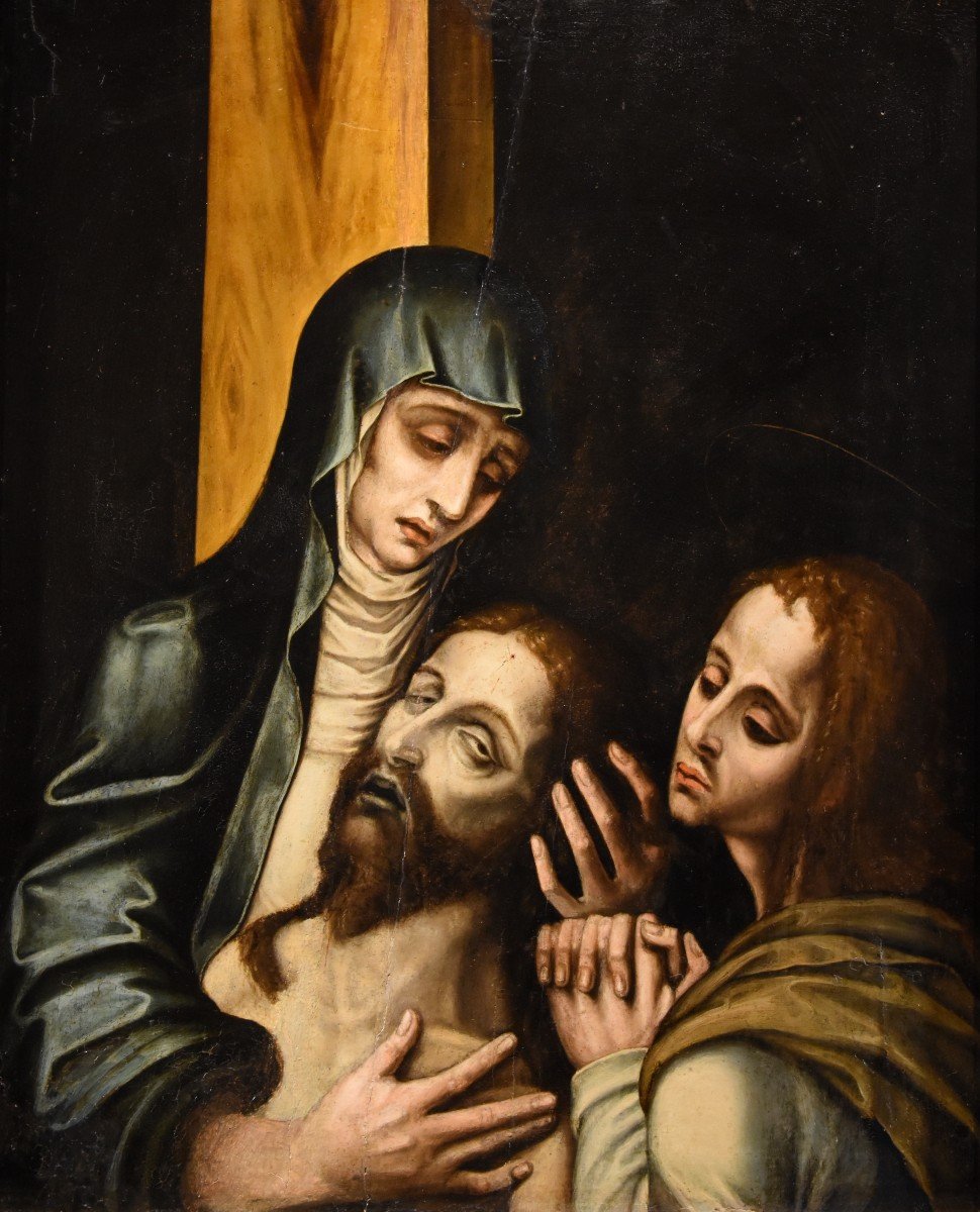 La Pietà con San Giovanni, Luis de Morales, Detto ‘El Divino’ (Badajoz 1509 – 1586) bottega di-photo-2