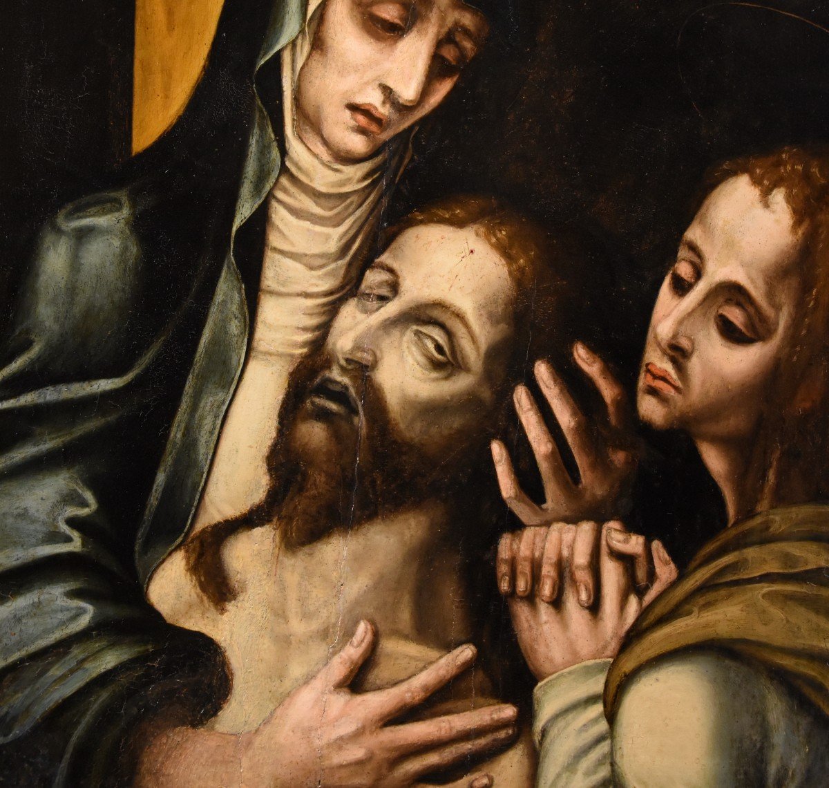 La Pietà con San Giovanni, Luis de Morales, Detto ‘El Divino’ (Badajoz 1509 – 1586) bottega di-photo-3