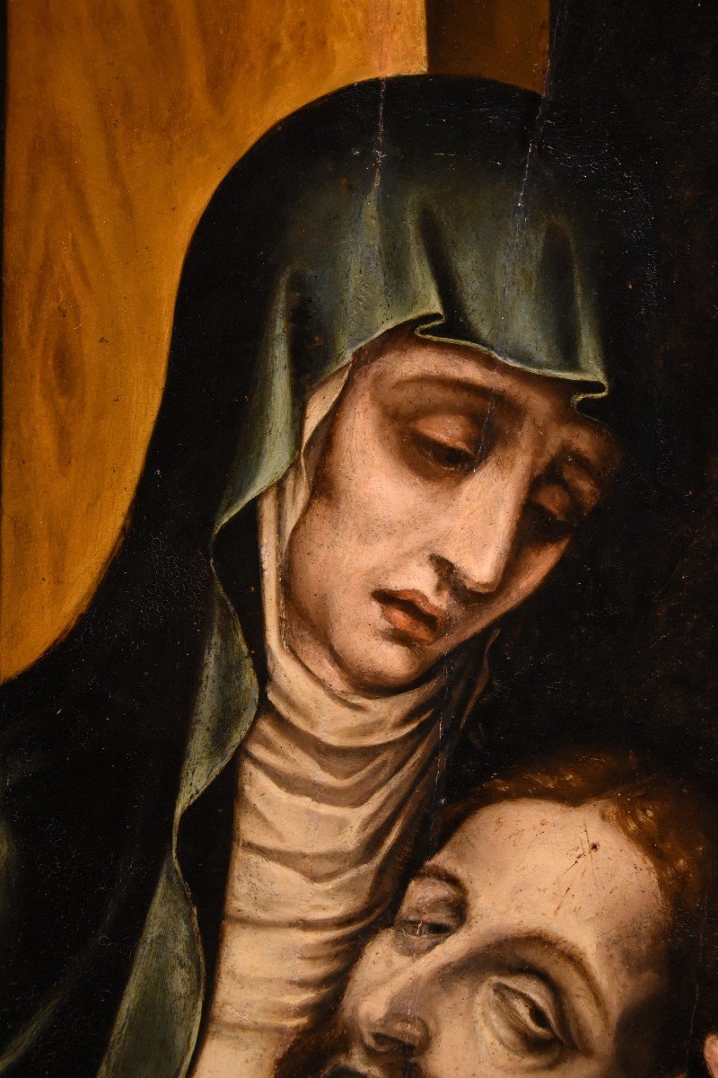 La Pietà con San Giovanni, Luis de Morales, Detto ‘El Divino’ (Badajoz 1509 – 1586) bottega di-photo-4