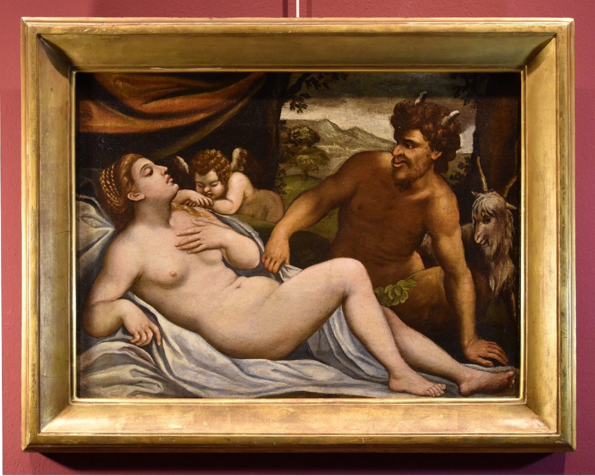 Venere e Amore dormienti spiati da un satiro, Palma il Giovane (Venezia 1544 - 1628) bottega-photo-1
