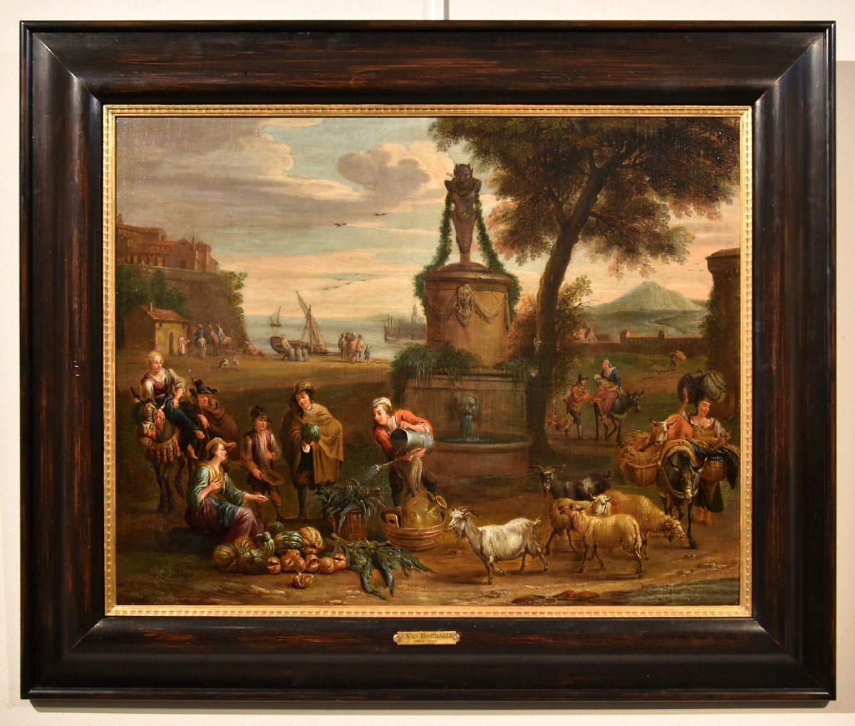 Paesaggio costiero con scena di mercato, Alexander van Bredael (Antwerp 1663 - 1720)-photo-2