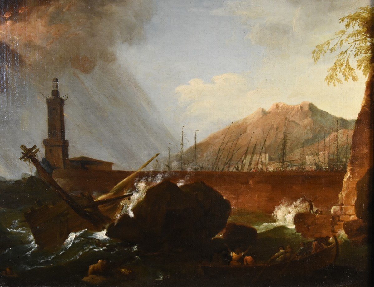 La tempête sur le phare, Claude-Joseph Vernet (Avignon, 1714 - Paris, 1789) atelier de -photo-4