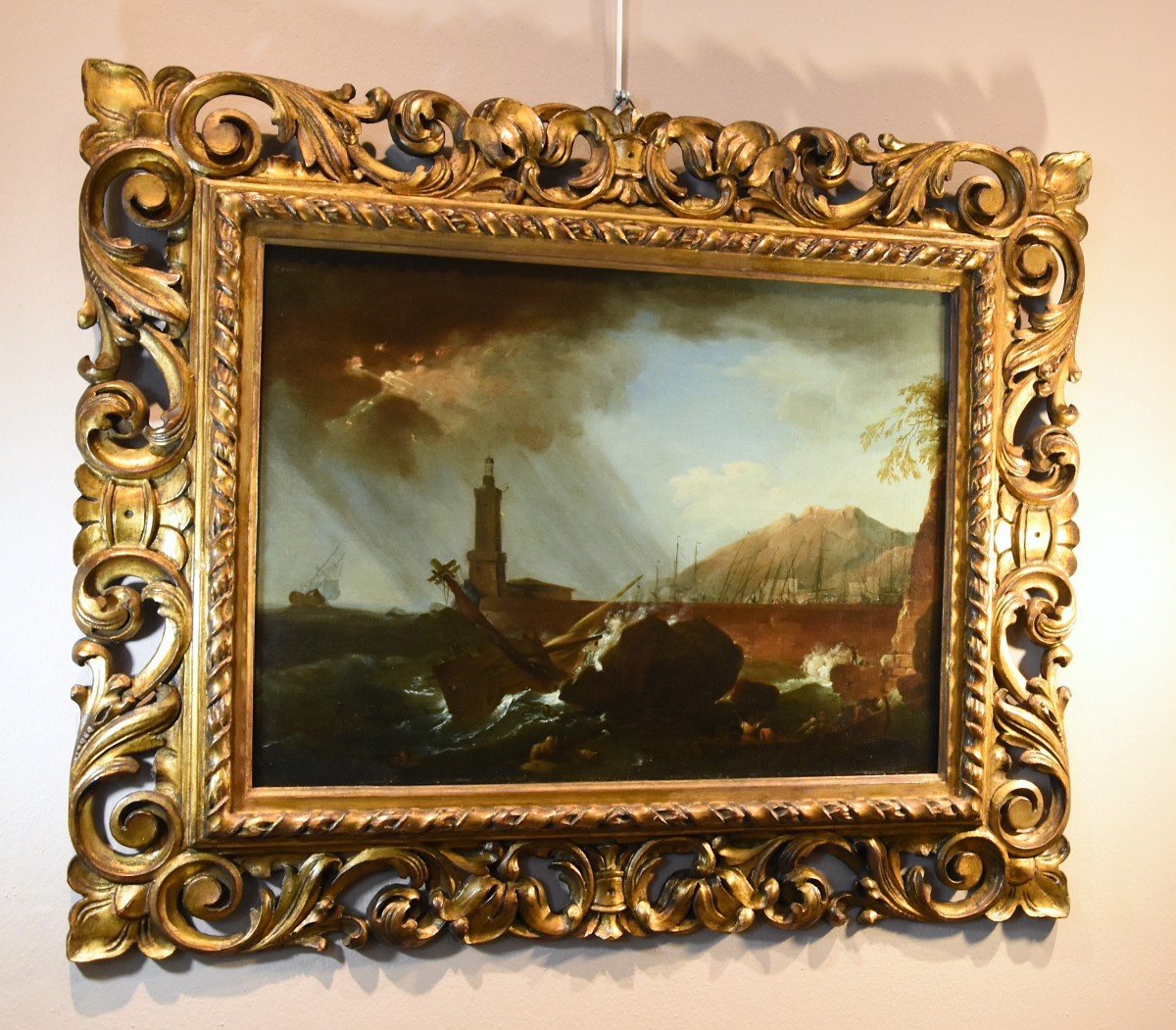 La tempête sur le phare, Claude-Joseph Vernet (Avignon, 1714 - Paris, 1789) atelier de -photo-6