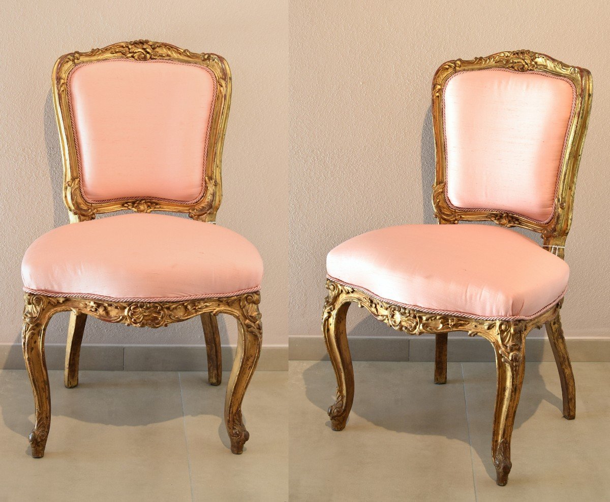 Coppia di sedie del periodo rococò, Francia XVIII secolo