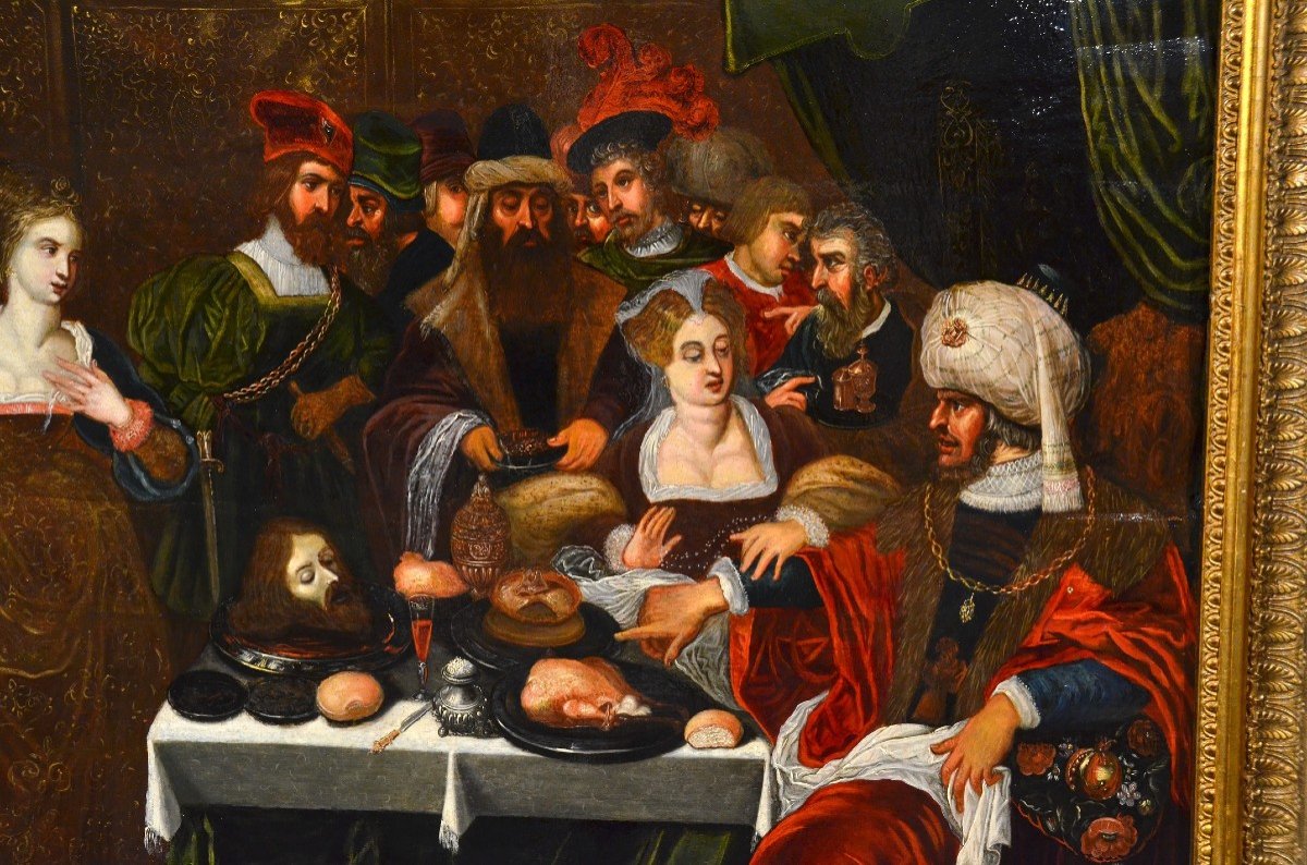 Gaspar van den Hoecke (Anversa, 1585 – 1648) Il banchetto di Erode-photo-4