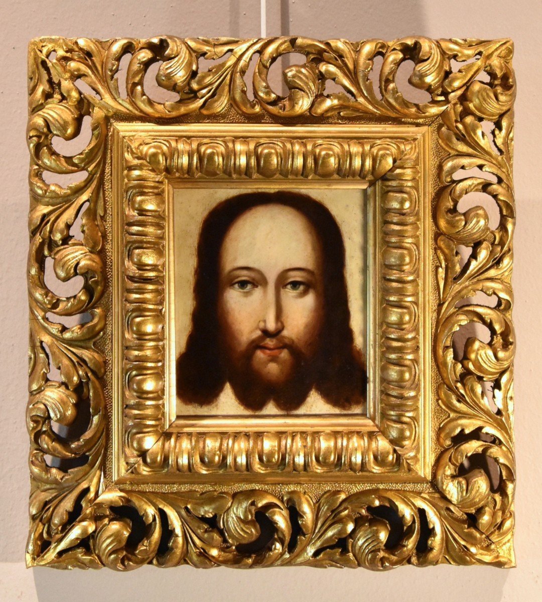 Volto di Cristo come Salvator Mundi, Pittore fiammingo, XVI/XVII secolo