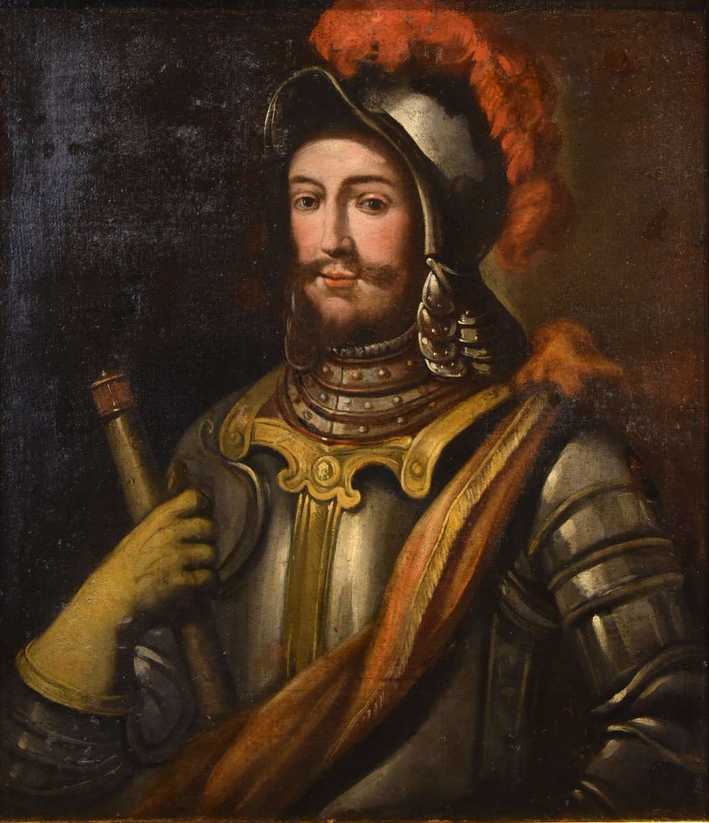 Ritratto di cavaliere in armatura, Pittore lombardo del Seicento-photo-4