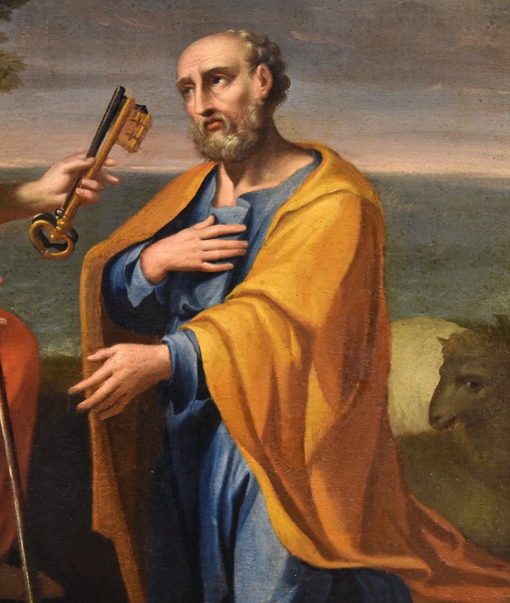Paolo De Matteis (Napoli, 1662 - 1728) attribuito a, Cristo consegna le chiavi a San Pietro-photo-2