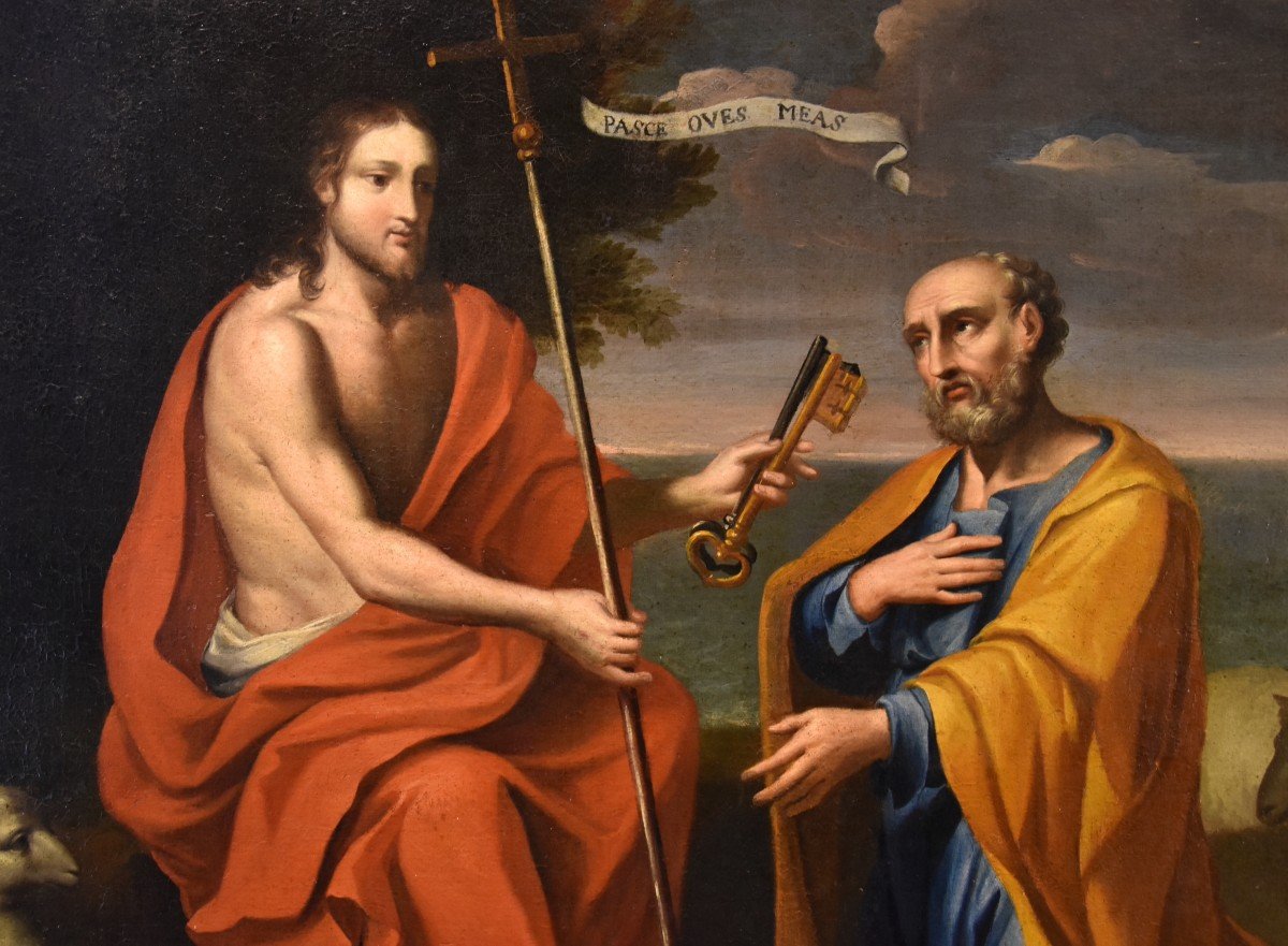 Paolo De Matteis (Napoli, 1662 - 1728) attribuito a, Cristo consegna le chiavi a San Pietro-photo-4