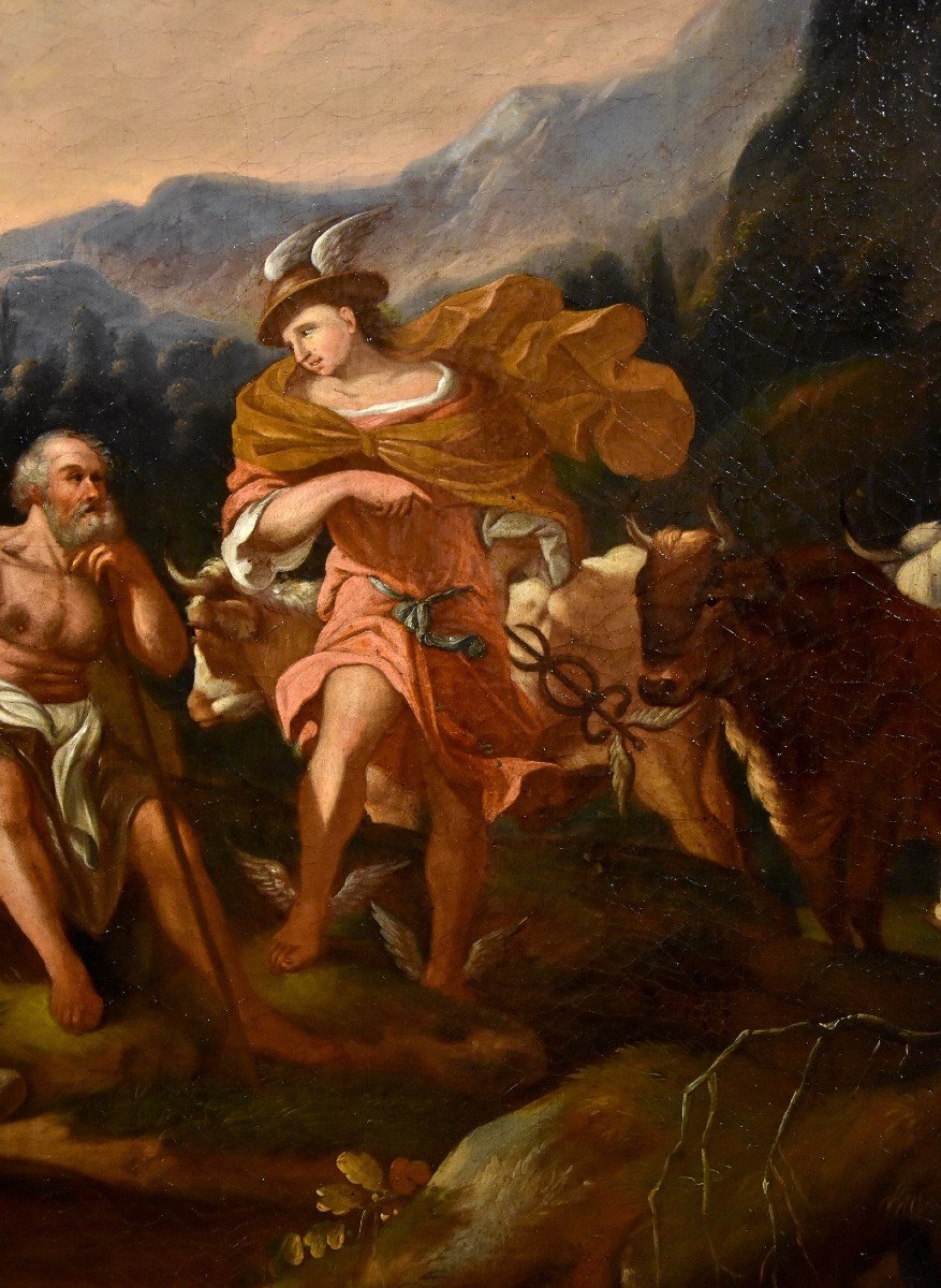 Paesaggio con il mito di Mercurio e Batto, Johann Heinrich Roos (1631 - 1685)-photo-5