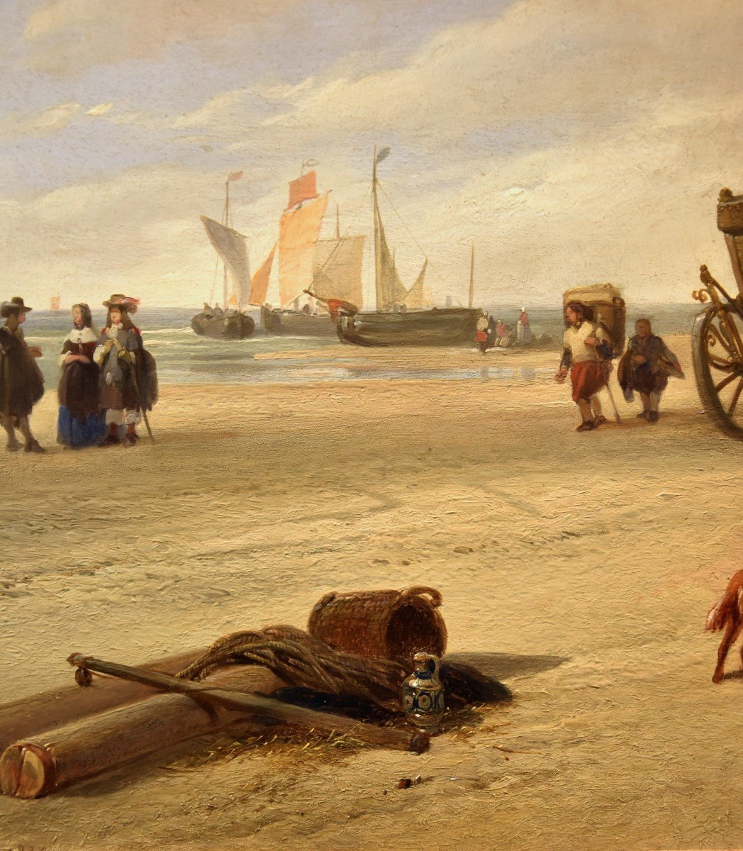 La spiaggia di Scheveningen, Hubertus van Hove (L’Aia, 1814 - Anversa, 1865)-photo-7