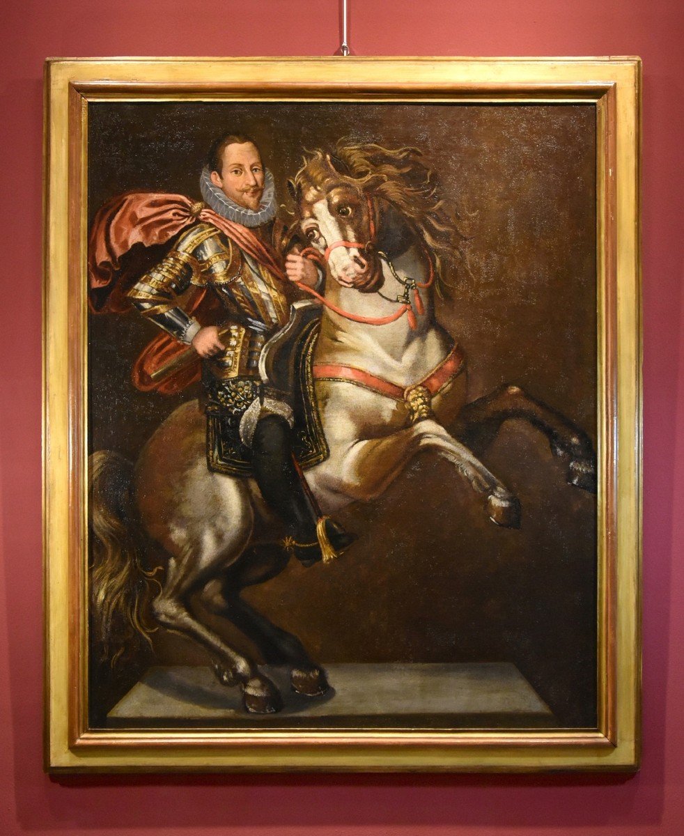 Ritratto equestre di Carlo Emanuele I Duca di Savoia, Jan Kraeck (Haarlem 1540 – Torino 1607)