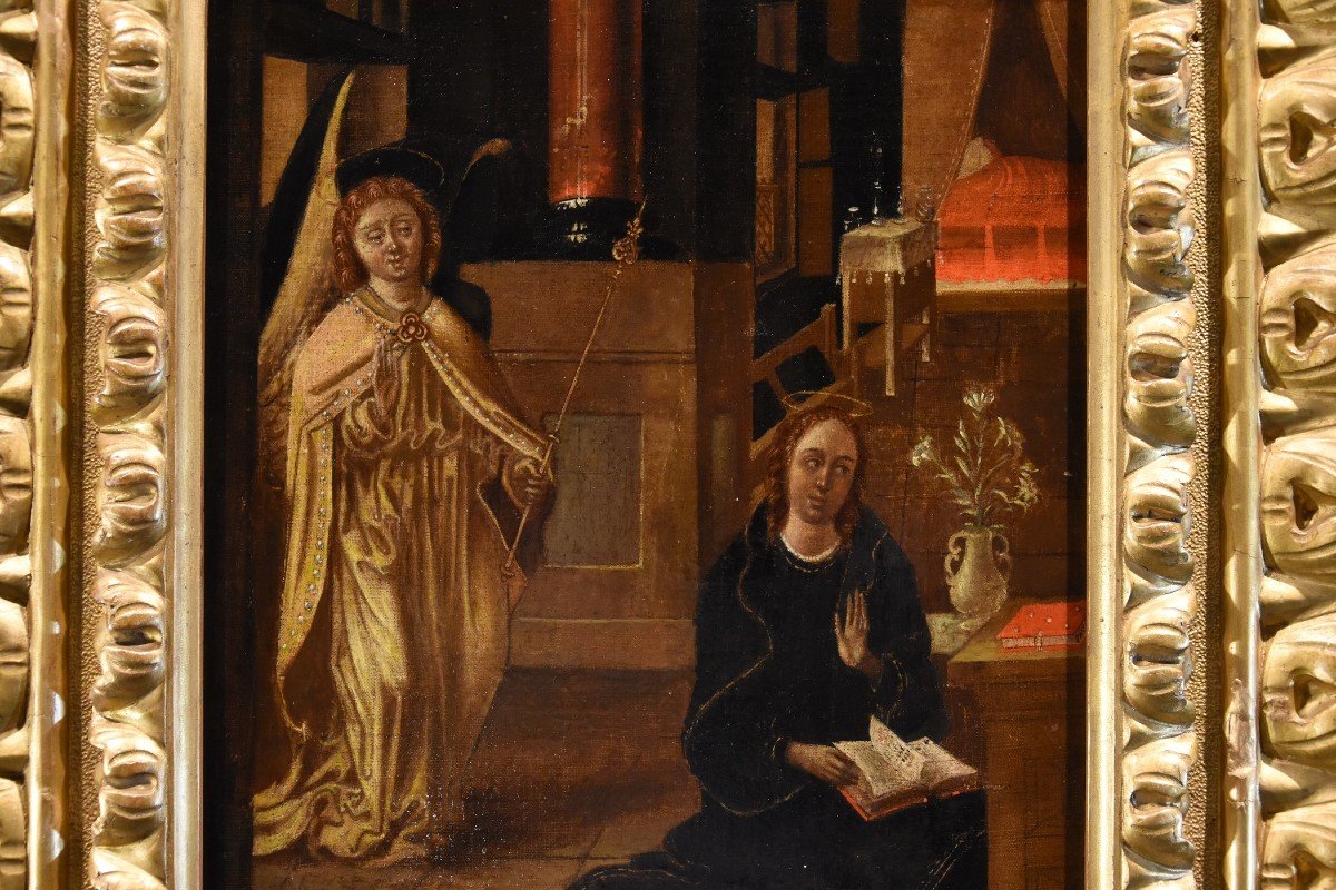 L’Annunciazione, Scuola fiamminga XVI/XVII Secolo-photo-2