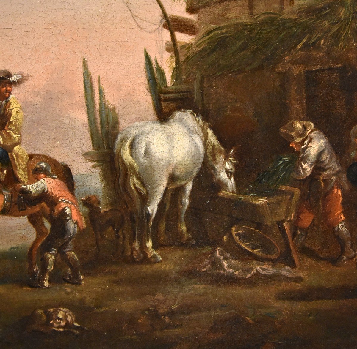 La sosta di un cavaliere, Simon Johannes van Douw (Anversa 1630 circa - 1677 circa) seguace di-photo-1