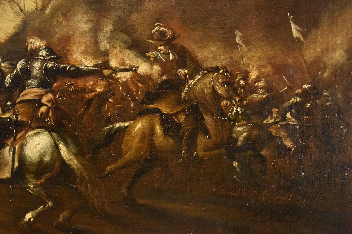 Battaglia con scontro tra cavalieri, Francesco Graziani (attivo a Napoli e Roma, XVII secolo)-photo-4