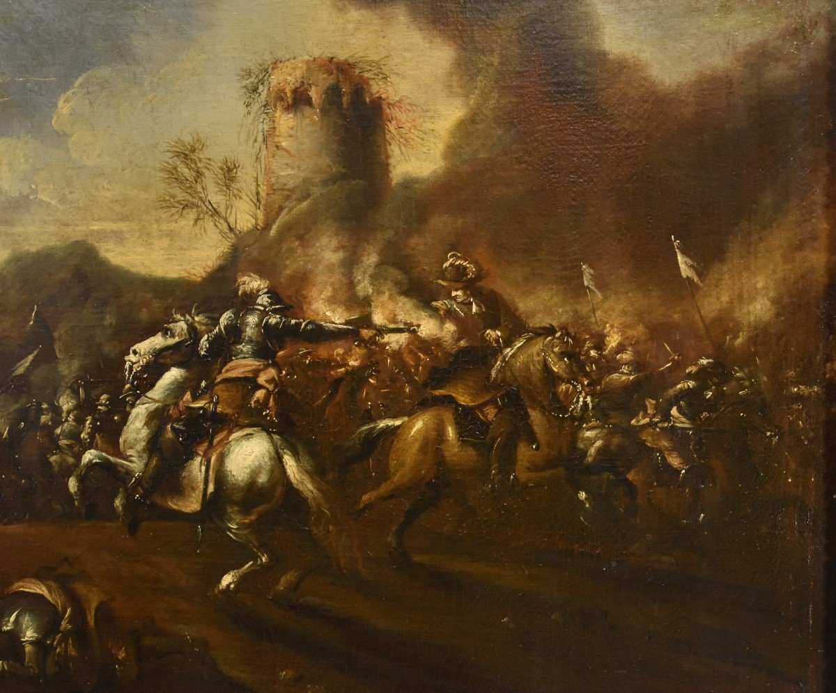 Battaglia con scontro tra cavalieri, Francesco Graziani (attivo a Napoli e Roma, XVII secolo)-photo-4