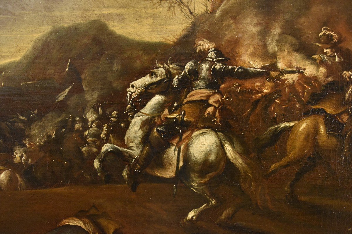 Battaglia con scontro tra cavalieri, Francesco Graziani (attivo a Napoli e Roma, XVII secolo)-photo-6