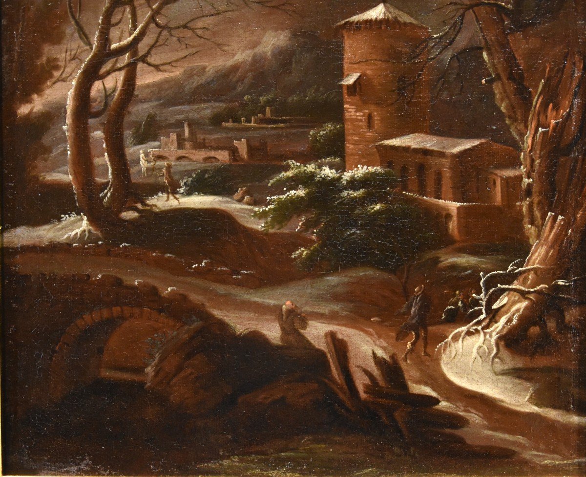 Paesaggio invernale, Francesco Foschi (Ancona, 1710 - Roma, 1780) Attribuibile-photo-4