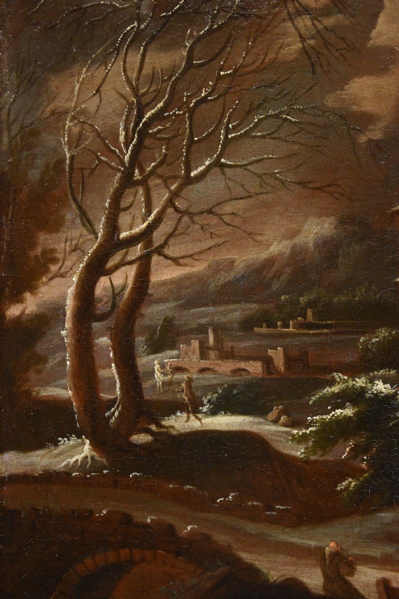 Paesaggio invernale, Francesco Foschi (Ancona, 1710 - Roma, 1780) Attribuibile-photo-3