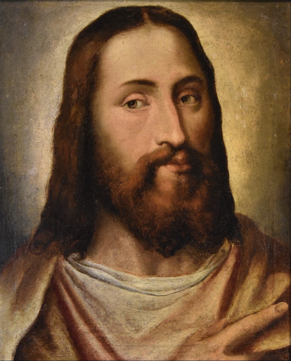 Ritratto di Cristo Redentore, Anonimo tizianesco XVI secolo-photo-2