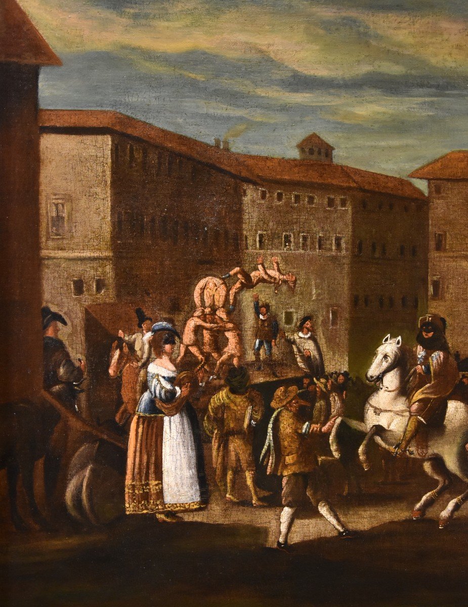 Carnevale a Roma in Piazza Navona, bottega di Michelangelo Cerquozzi (1602- 1660)-photo-1